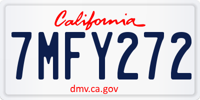 CA license plate 7MFY272