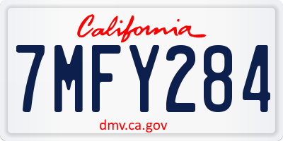 CA license plate 7MFY284