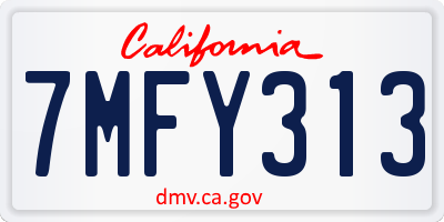 CA license plate 7MFY313