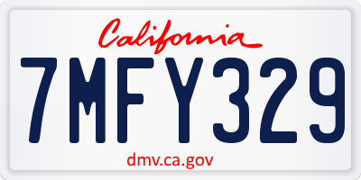 CA license plate 7MFY329