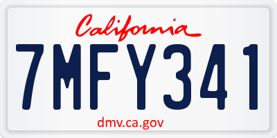 CA license plate 7MFY341