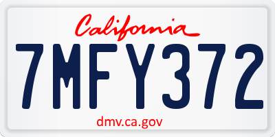 CA license plate 7MFY372