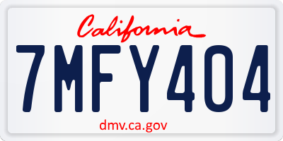 CA license plate 7MFY404