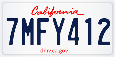 CA license plate 7MFY412