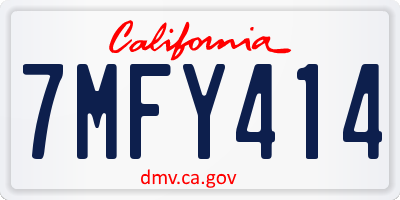 CA license plate 7MFY414