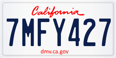 CA license plate 7MFY427