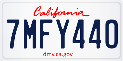 CA license plate 7MFY440