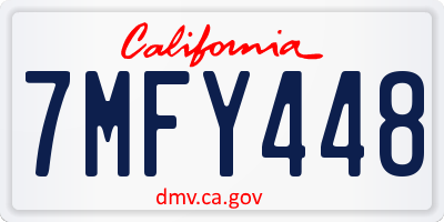 CA license plate 7MFY448