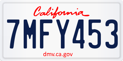 CA license plate 7MFY453