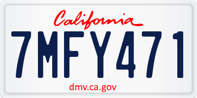 CA license plate 7MFY471