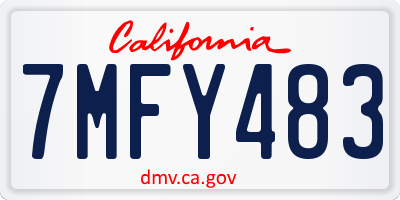 CA license plate 7MFY483