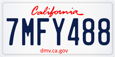 CA license plate 7MFY488