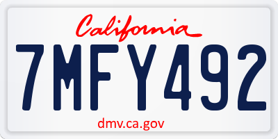 CA license plate 7MFY492