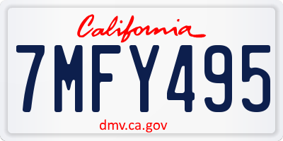 CA license plate 7MFY495