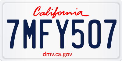 CA license plate 7MFY507