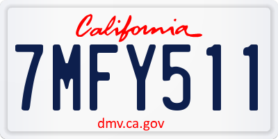 CA license plate 7MFY511