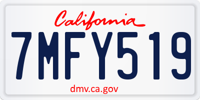 CA license plate 7MFY519