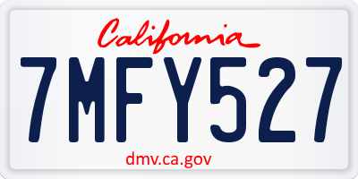 CA license plate 7MFY527
