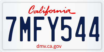 CA license plate 7MFY544