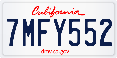 CA license plate 7MFY552