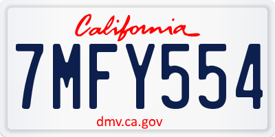 CA license plate 7MFY554