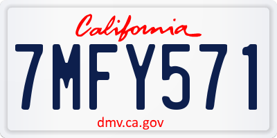 CA license plate 7MFY571