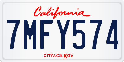 CA license plate 7MFY574