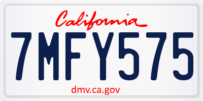 CA license plate 7MFY575