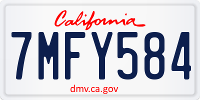 CA license plate 7MFY584
