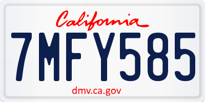 CA license plate 7MFY585
