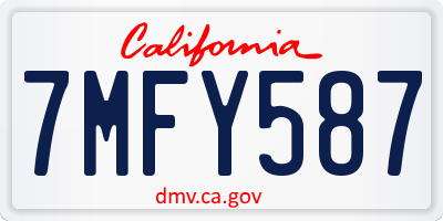 CA license plate 7MFY587