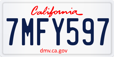 CA license plate 7MFY597