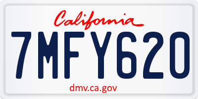 CA license plate 7MFY620