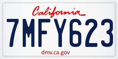 CA license plate 7MFY623