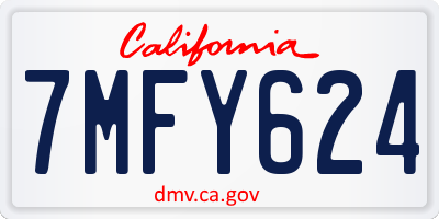 CA license plate 7MFY624
