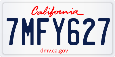 CA license plate 7MFY627