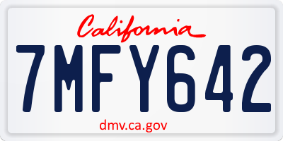 CA license plate 7MFY642