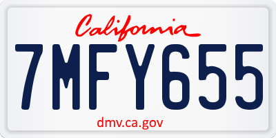 CA license plate 7MFY655