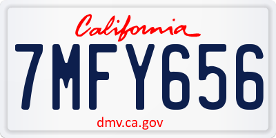 CA license plate 7MFY656