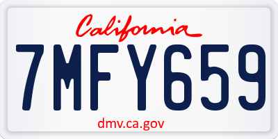 CA license plate 7MFY659