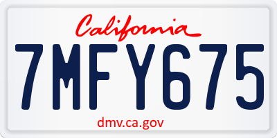 CA license plate 7MFY675