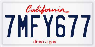 CA license plate 7MFY677