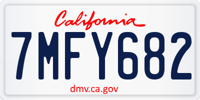 CA license plate 7MFY682