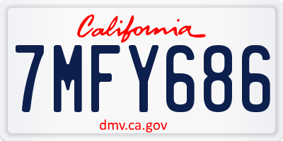 CA license plate 7MFY686