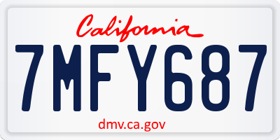 CA license plate 7MFY687