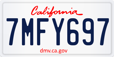 CA license plate 7MFY697