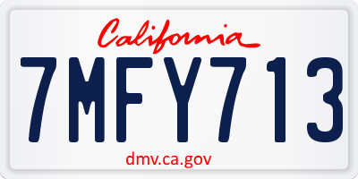 CA license plate 7MFY713