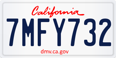 CA license plate 7MFY732