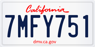 CA license plate 7MFY751