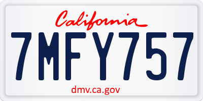 CA license plate 7MFY757